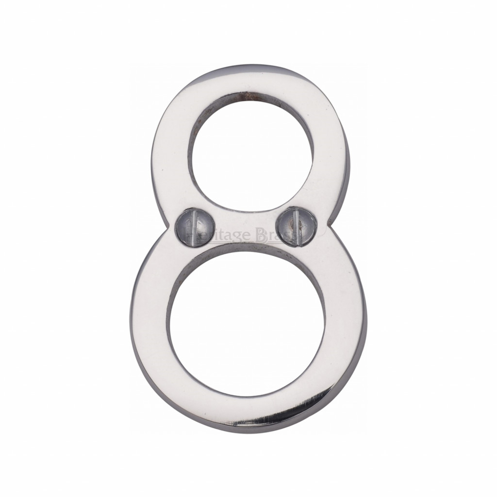 M Marcus Heritage Brass Numeral 8 - Face Fix 51mm 